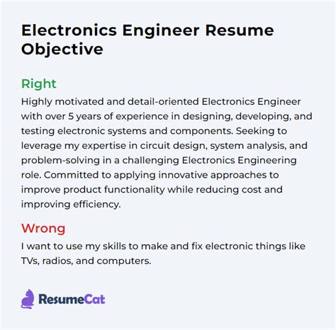 career objective for electronics engineer